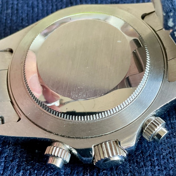 EUC Parnis 39mm Quartz Panda Chronograph w Tachymeter Date S/S Bracelet Links+ - Picture 3 of 9